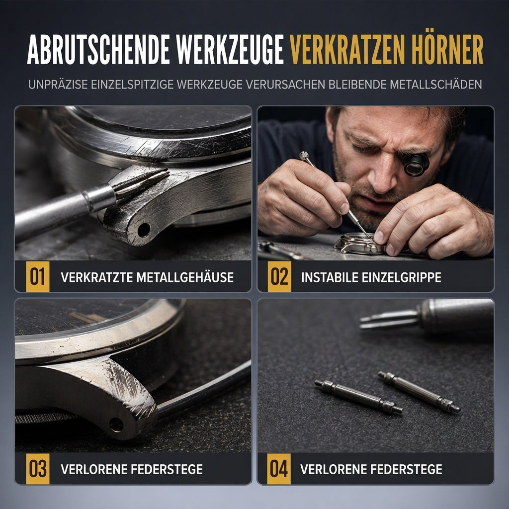 📢📢 50% RABATT !! ⏰ Uhren Reparaturwerkzeug V-förmige Federstangen-Zange und Pinzette Set zum Entfernen des Armbandes