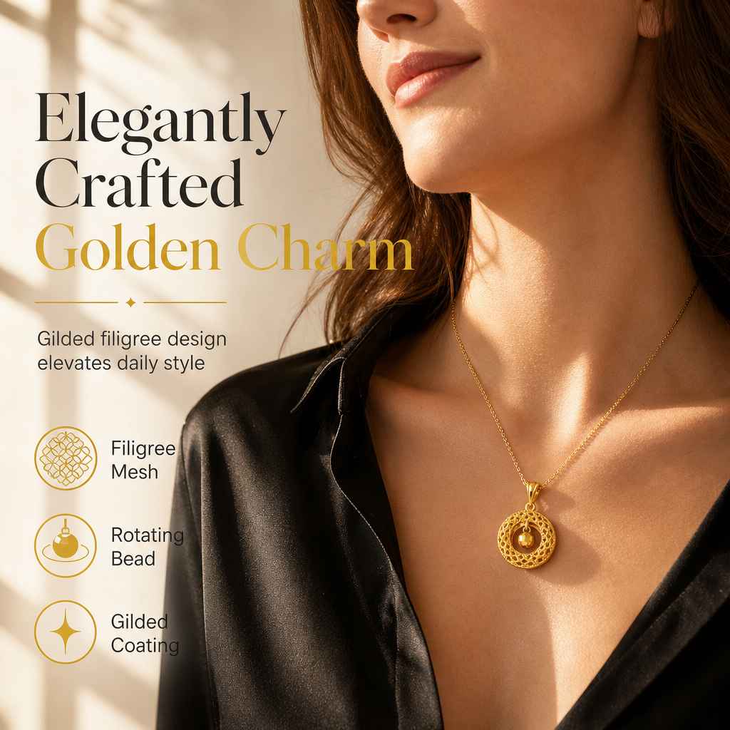 Elegante Damen-Filigran-Halskette im Traumfänger-Design mit Glücksperle