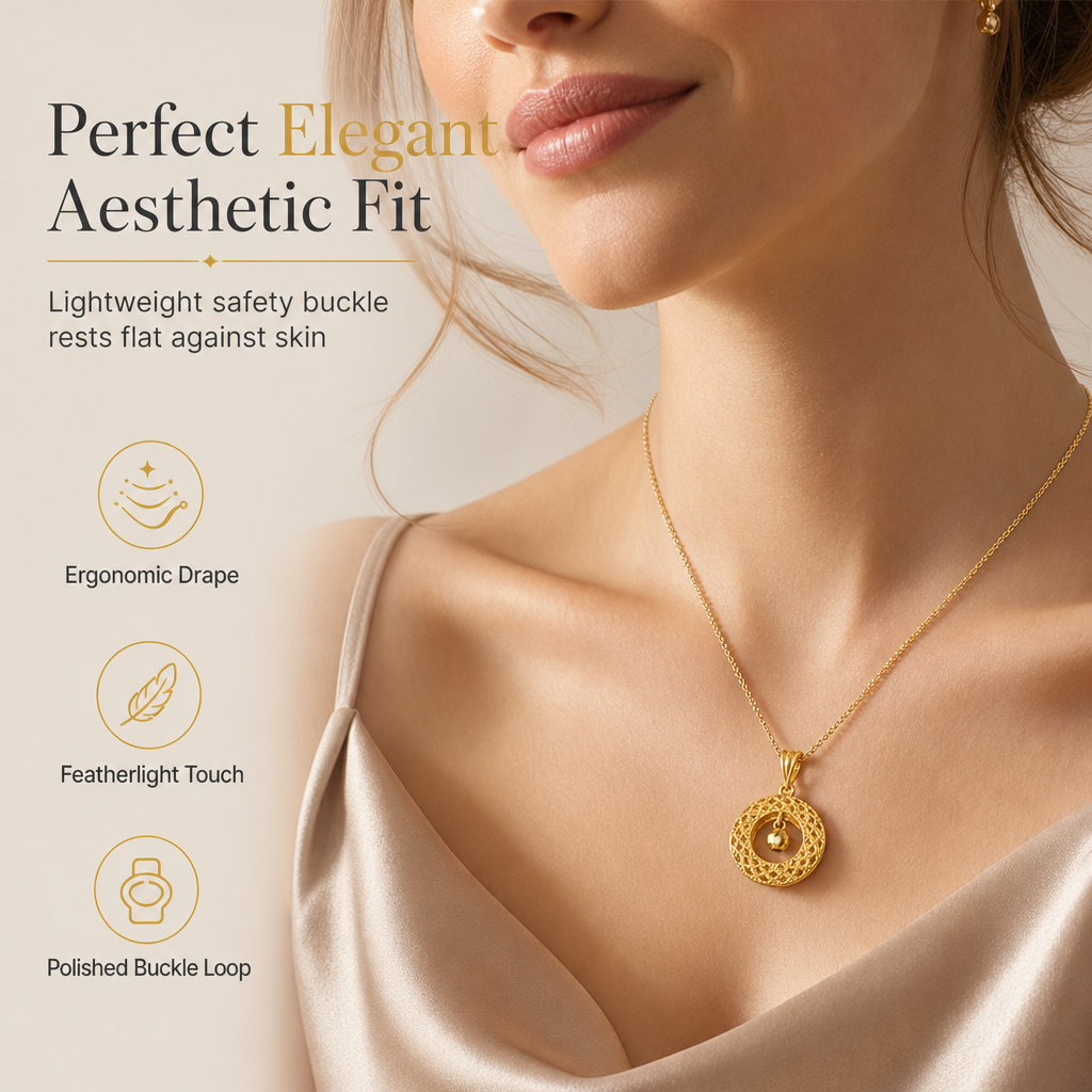 Elegante Damen-Filigran-Halskette im Traumfänger-Design mit Glücksperle