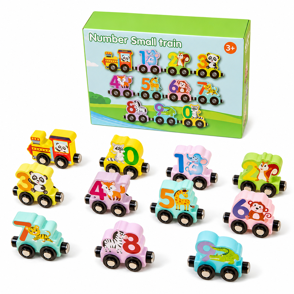 📢📢 50 % Rabatt!! 🚂Magnetischer Zahlenzug aus Holz, Lernspielzeug für Kleinkinder, perfektes Geschenk für Jungen und Mädchen🎁
