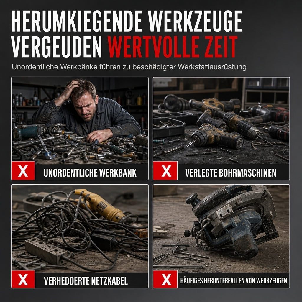 📢📢JETZT 50 % RABATT⏰Wandmontiertes Werkzeugregal aus Stahl – Bohrer & Werkzeuge platzsparend aufbewahren