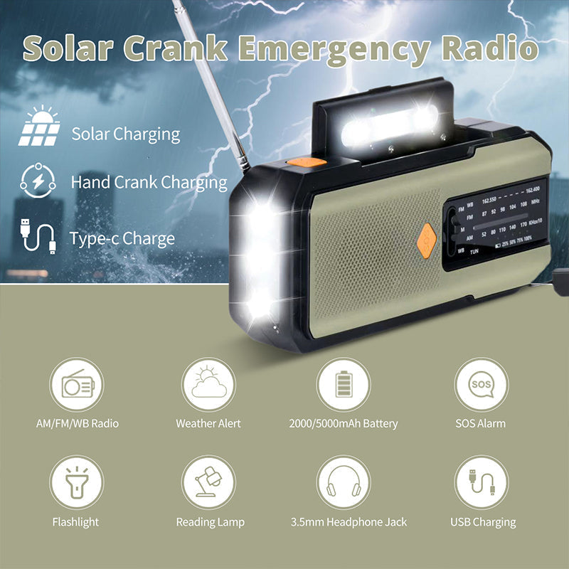 🔥 50 % RABATT! 📻 Solar-Kurbel-Notfall-Wetterradio ✨