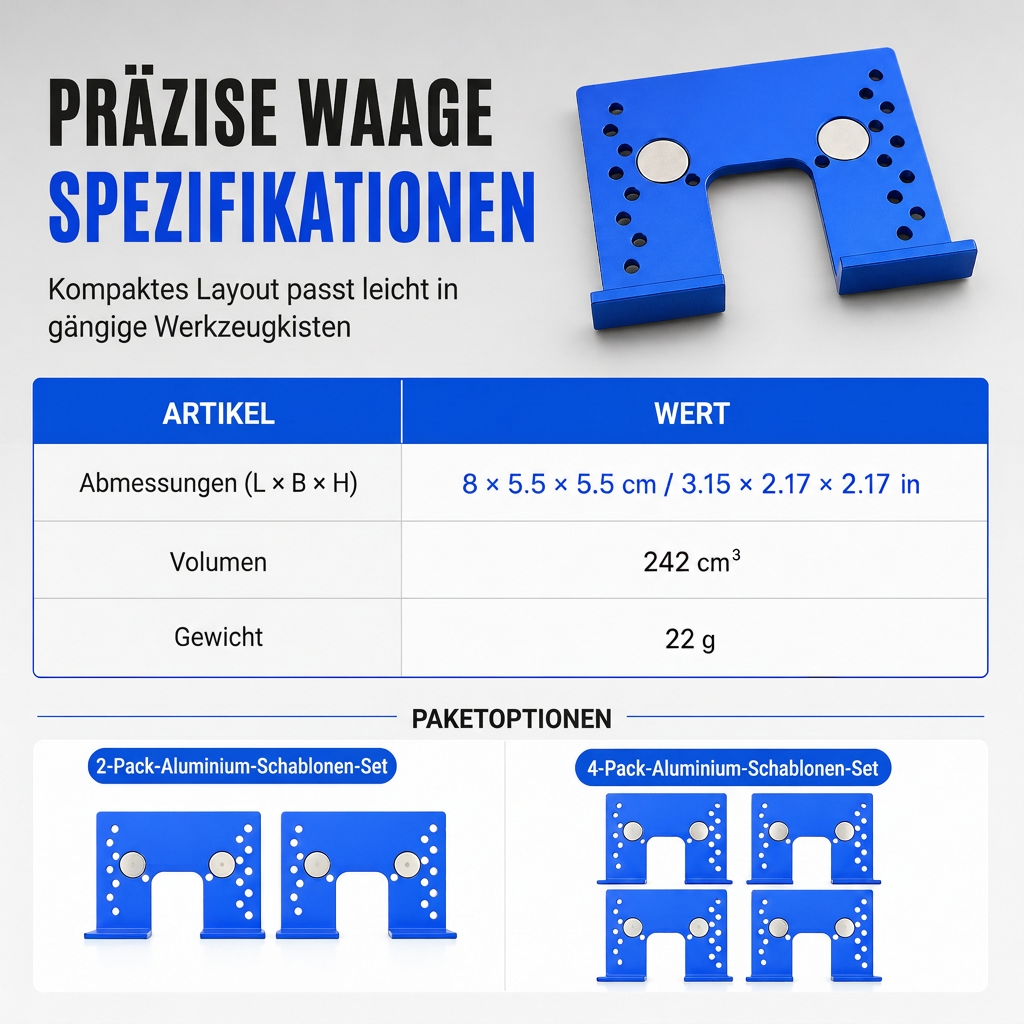 📢📢50% RABATT !!⏰Werkzeug: Installationsschablone und Schnellpositionierungs-Befestigungsplatte für Aluminium-Magnetklappscharnier