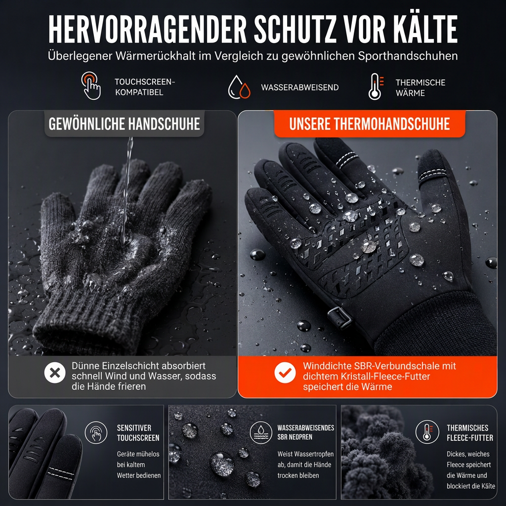 📢📢50% OFF !! ⏰Winter Wasserdichte Fahrradhandschuhe für Herren und Damen