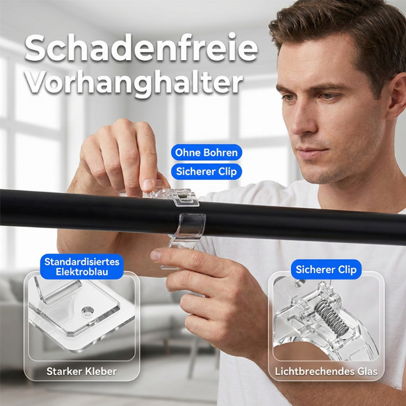 Schwerlast-Stangenhalterungen mit Selbstklebefunktion