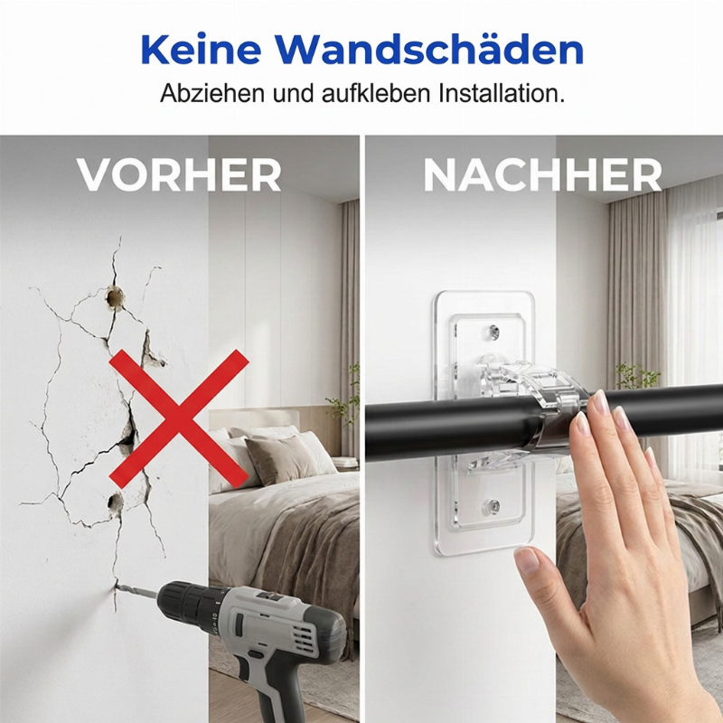 Schwerlast-Stangenhalterungen mit Selbstklebefunktion