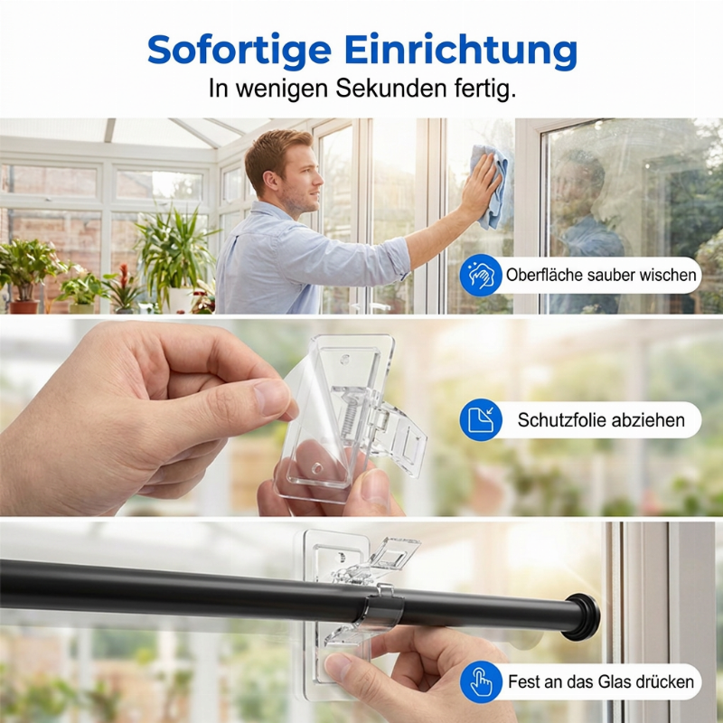 Schwerlast-Stangenhalterungen mit Selbstklebefunktion