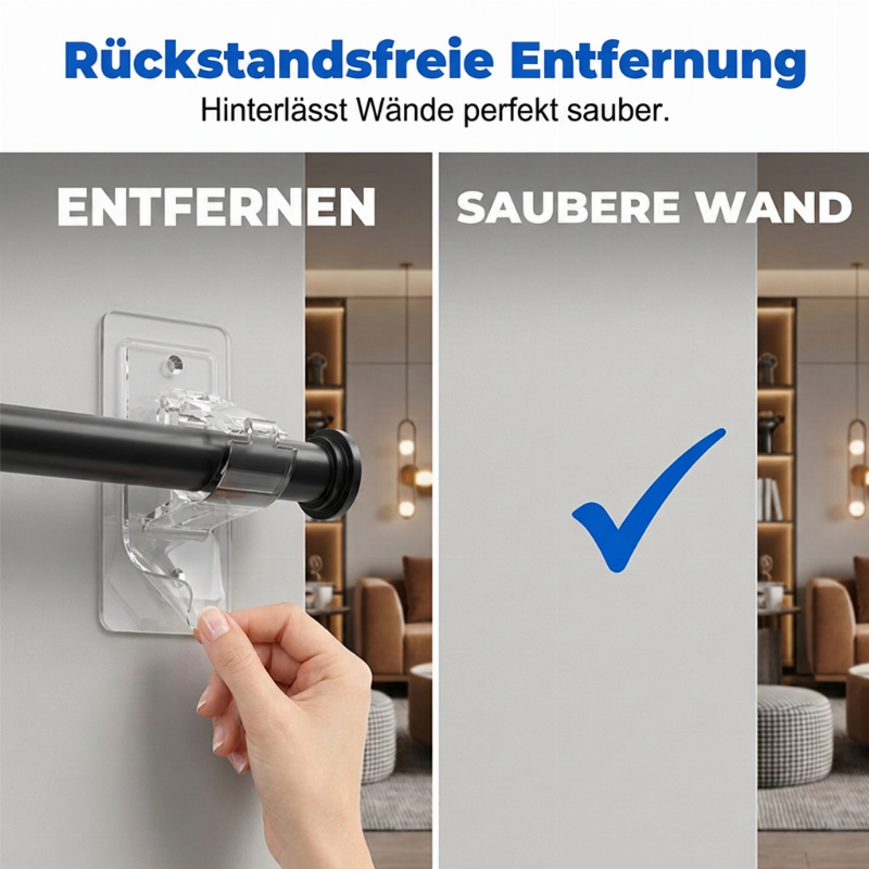 Schwerlast-Stangenhalterungen mit Selbstklebefunktion
