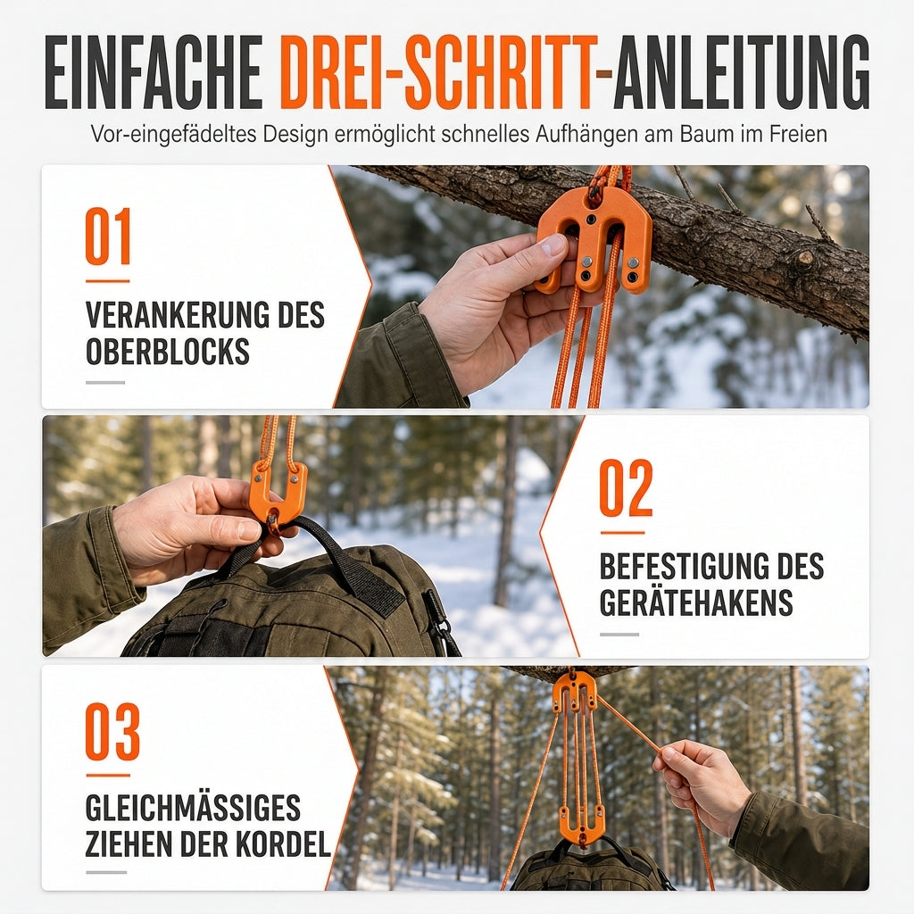 📢📢 50 % Rabatt!! ⏰ Hebesystem für die Jagd – Flaschenzug zum Hochziehen von Ausrüstung