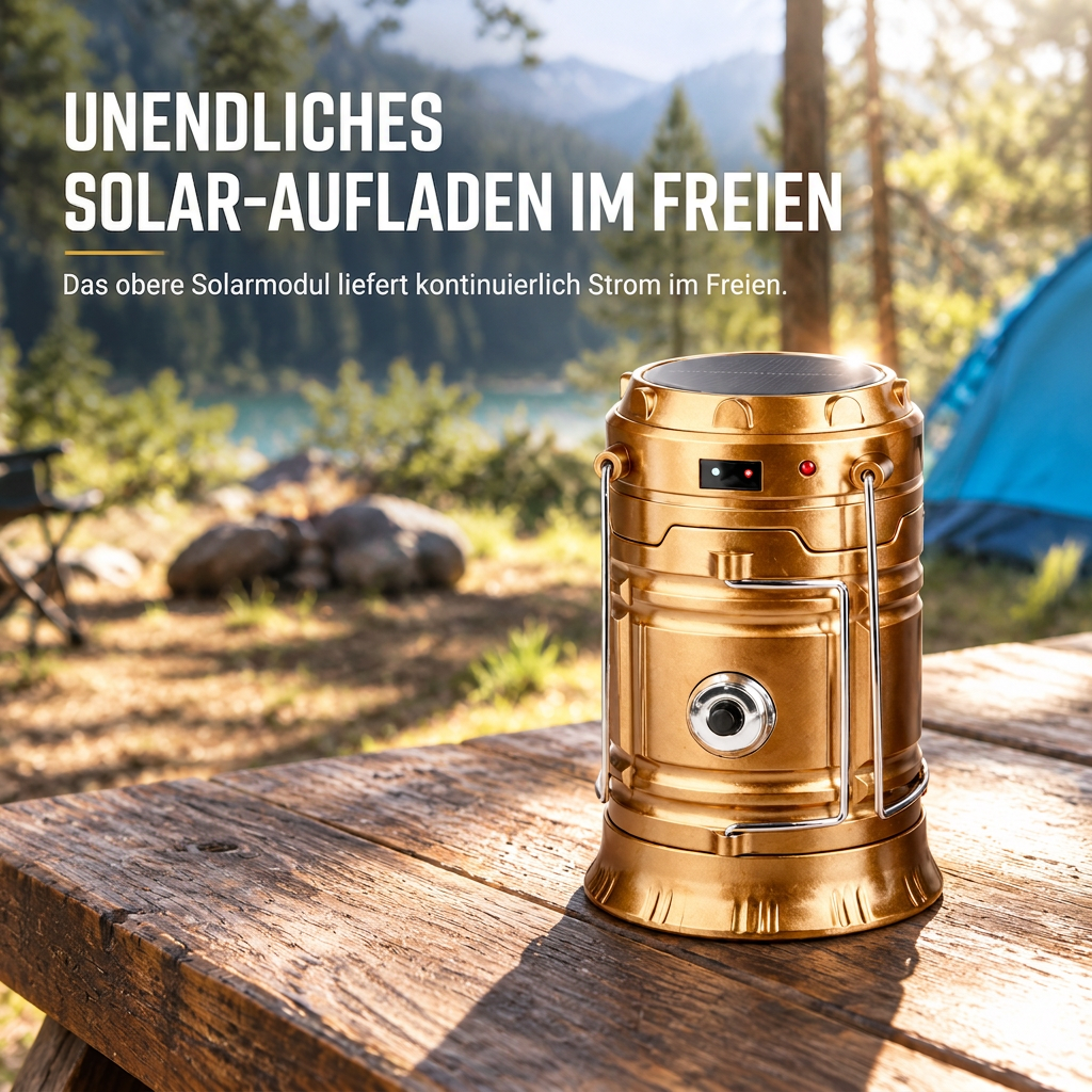 📢📢50% RABATT !!⏰Tragbare solarbetriebene LED-Campinglampe für den Außenbereich und Notfälle