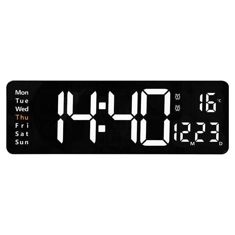⚡40cm große Digitaluhr mit Temperatur, Datum, automatischer Sommerzeit, Nachtlicht und automatischem Helligkeitsdimmer