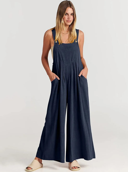 Plus Size Wide Leg Overalls Jumpsuit