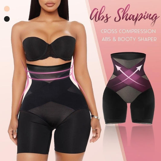 Cross-Kompressions-Shaper für Bauch und Po mit hoher Taille